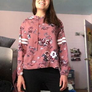Floral hooded sweatshirt